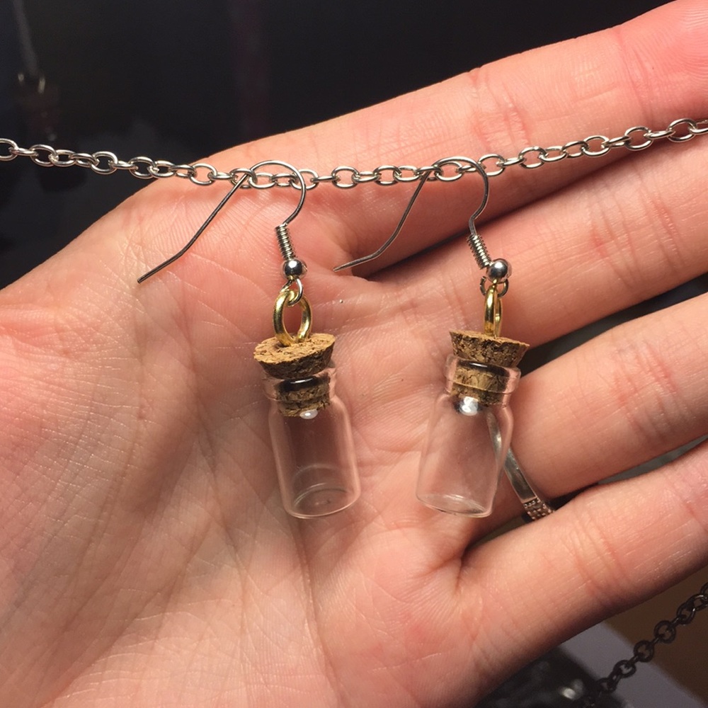 SOLD Glass Jar Earrings